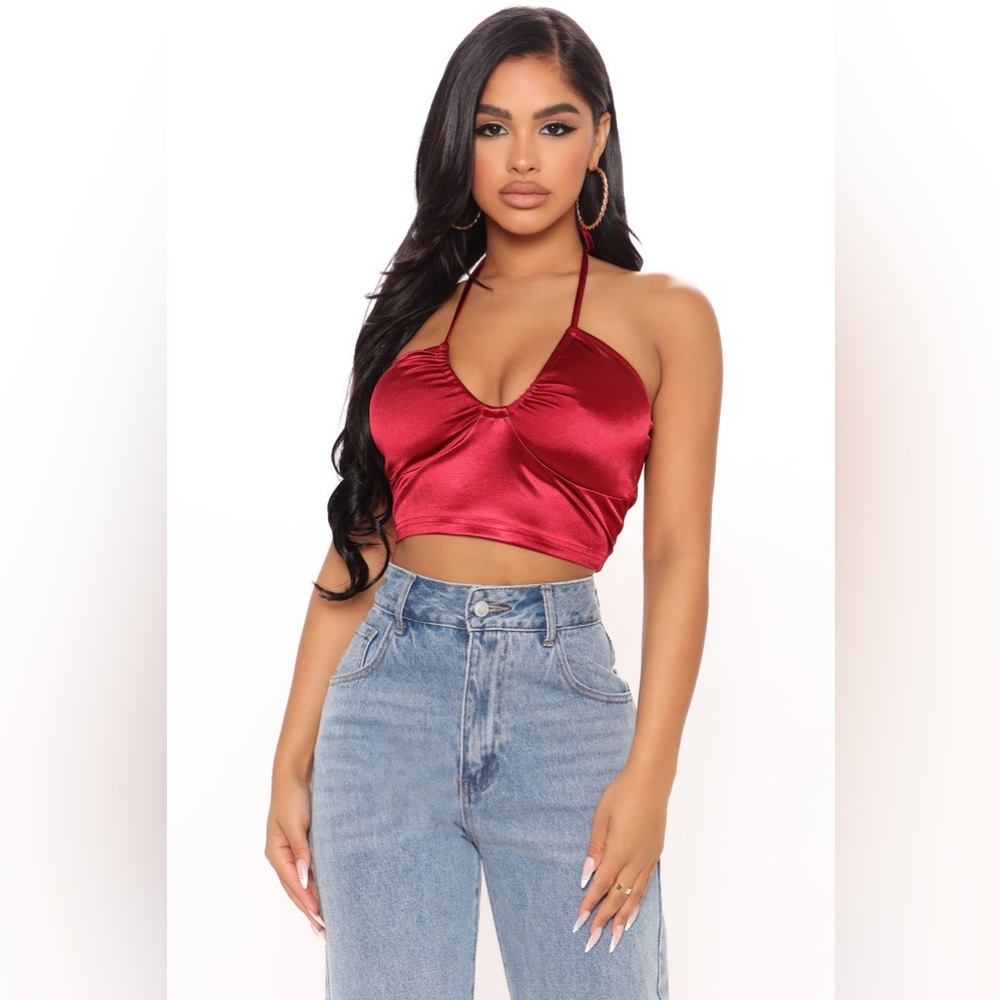 Girls Night Satin Halter Top
